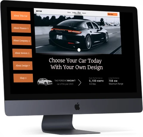 An alternate desktop presentation of the vehicle page.