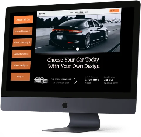 The vehicle headline and specification row beneath the main image.