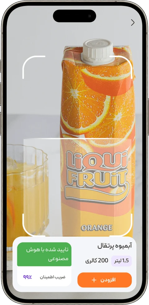 Fitam food scanning screen